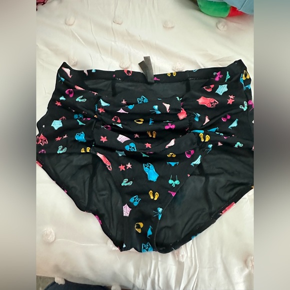 Torrid Swimsuit Black PatternBottoms size 0 NWT - Picture 3 of 5